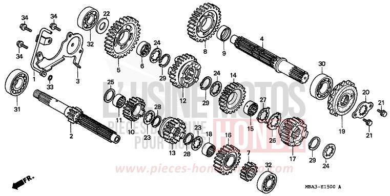 BOITE DE VITESSES von Shadow Aero NOIR (NH1H) von 1997